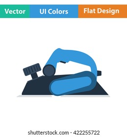 Flat design icon of electric planer in ui colors. Vector illustration. 