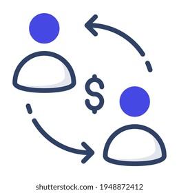 Un diseño plano, icono de la rotación de empleados