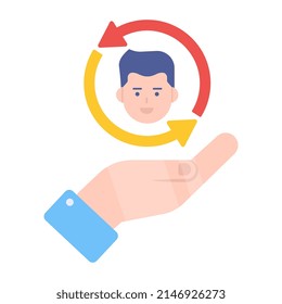 Flat design icon of employee turnover