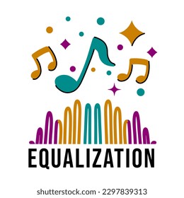 Flat Design Icon of Equalizer Instruments Sticker