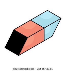 A flat design icon of eraser