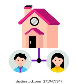 Agentes imobiliários de ícone de design plano