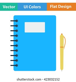 Flat design icon of Exercise book in ui colors. Vector illustration.