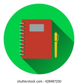 Flat design icon of Exercise book in ui colors. Flat design. Vector illustration.