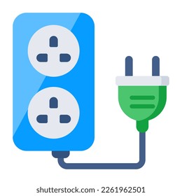 Icono de diseño plano del cable de extensión