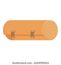 Flat design icon of a fabric or textile roll with stitch details, ideal for sewing and craft themes