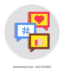 A flat design icon of favorite chat