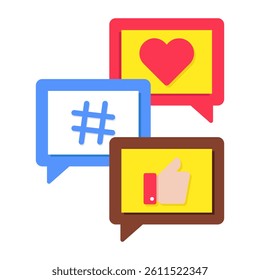 A flat design icon of favorite chat