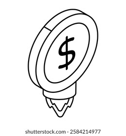A flat design icon of financial startup