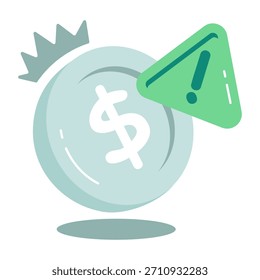 Un icono de diseño plano de objetivo financiero 