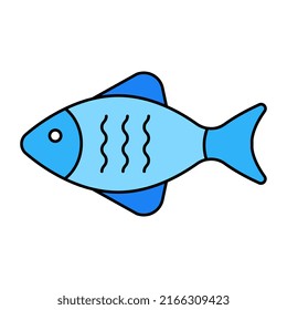 A flat design icon of fish