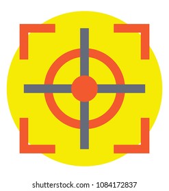 
A flat design icon of focused target or sniper point
