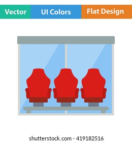 Flat design icon of football player's bench in ui colors. Vector illustration.