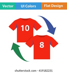 Flat design icon of football replace  in ui colors. Vector illustration.