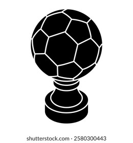 A flat design icon of football trophy cup