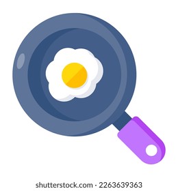 Icono de diseño plano de huevo frito