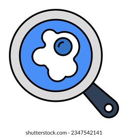 A flat design icon of fried egg