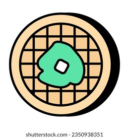Ein flaches Design-Symbol aus gebratenem Ei