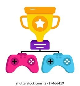 Icono de diseño plano del logro del juego 
