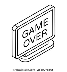 A flat design, icon of game over