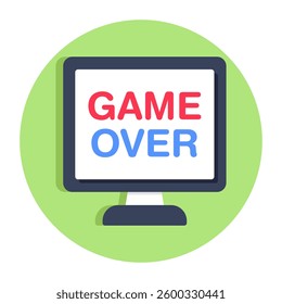 A flat design, icon of game over