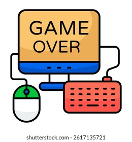 A flat design, icon of game over