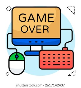 A flat design, icon of game over