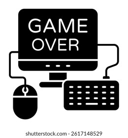 A flat design, icon of game over