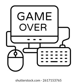 A flat design, icon of game over