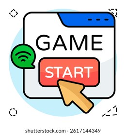 A flat design, icon of game start