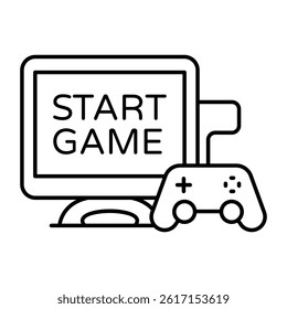 A flat design, icon of game start