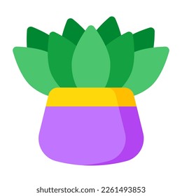 A flat design icon of gasteria pot