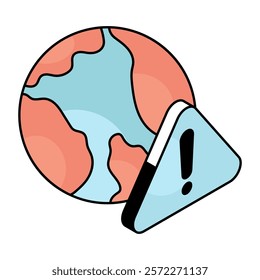 A flat design icon of global error