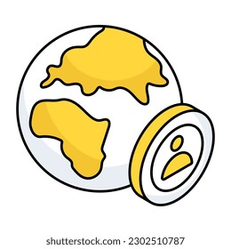 A flat design icon of global profile 