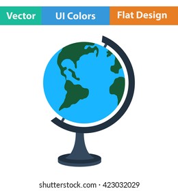 Flat design icon of Globe in ui colors. Vector illustration. 