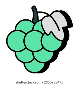 A flat design icon of grapes 