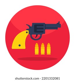 Flat design icon of gun