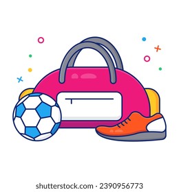 Icono de diseño plano de la bolsa de gimnasio

