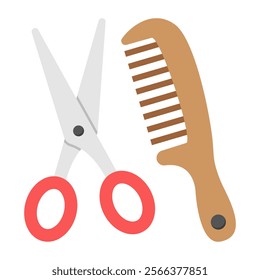 A flat design icon of haircut tool