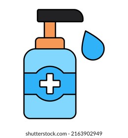 Flat design icon of hand sanitizer