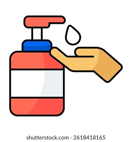 A flat design icon of hand sanitizer