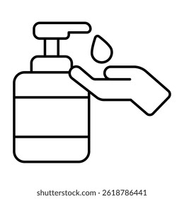 A flat design icon of hand sanitizer