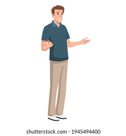 Icono de diseño plano. Hombre guapo en dudas. Ilustración vectorial aislada simplemente editable