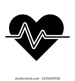 A flat design icon of heart 


