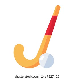 A flat design icon of hockey