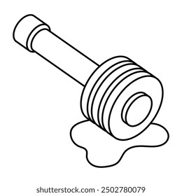 A flat design icon of honey wand