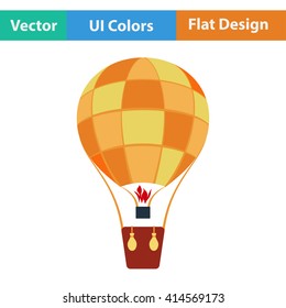 Flat design icon of hot air balloon in ui colors. Vector illustration.