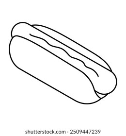 Um ícone de design plano do hotdog