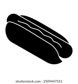 Um ícone de design plano do hotdog