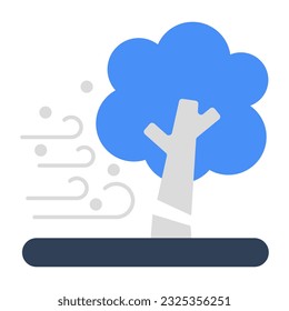 A flat design icon of hurricane 